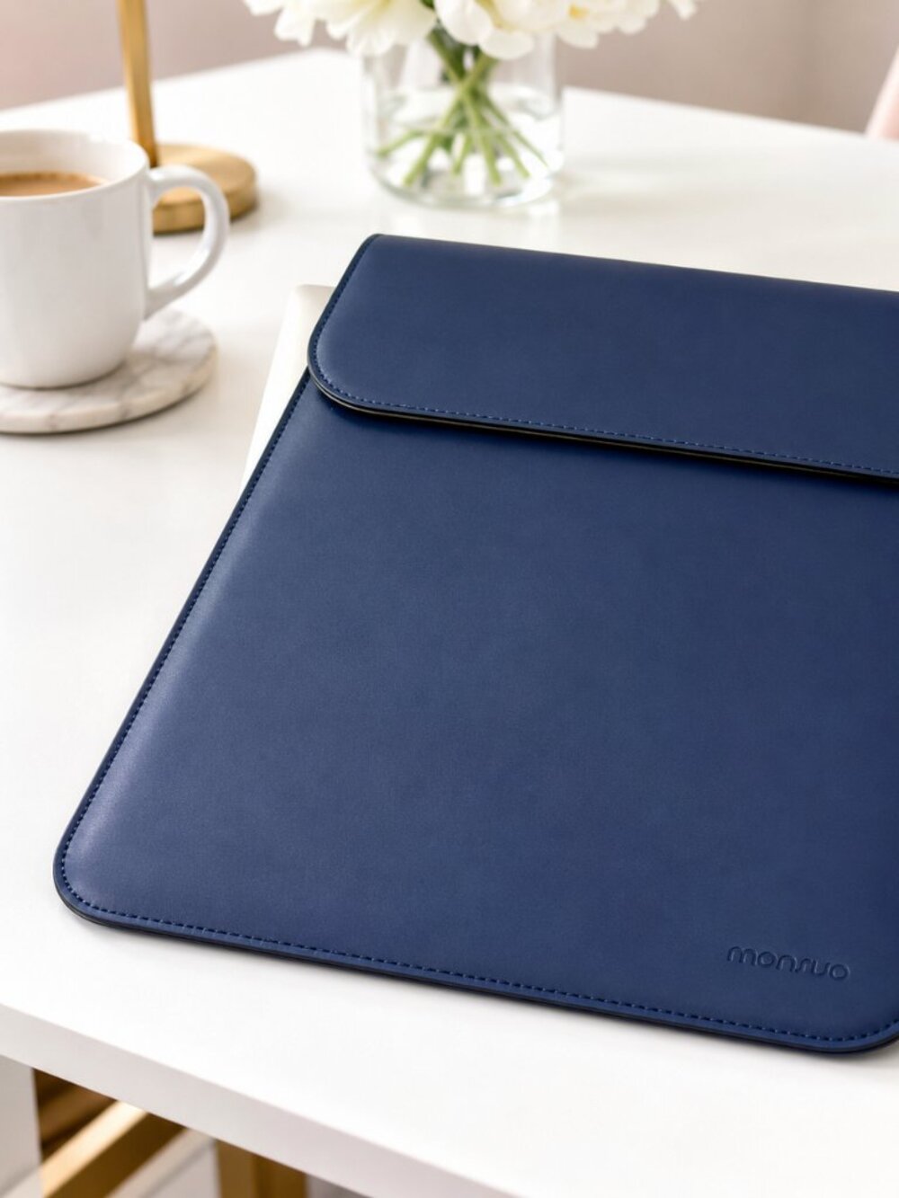 **PERFECT FOR BACK TO SCHOOL* MOSISO Navy Laptop Sleeve | Faux Leather Portfolio